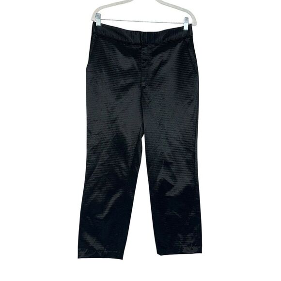 Theyskens’ Theory Black Satin High Rise Ankle Pants | Size 8 - Picture 1 of 9